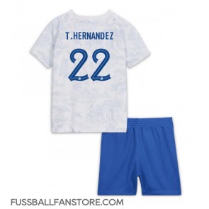 Frankreich Theo Hernandez #22 Replik Auswärtstrikot Kinder WM 2022 Kurzarm (+ Kurze Hosen)